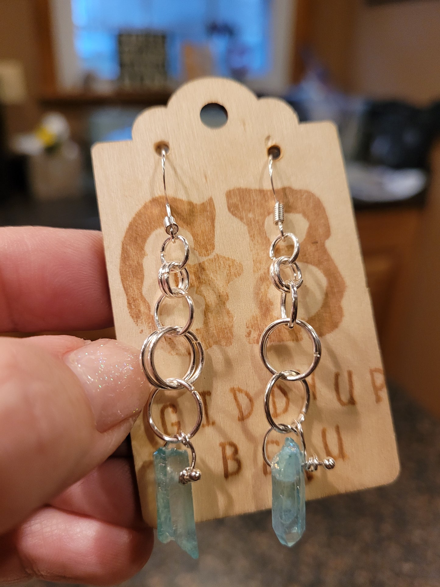 Blue Quartz Dangle Earrings
