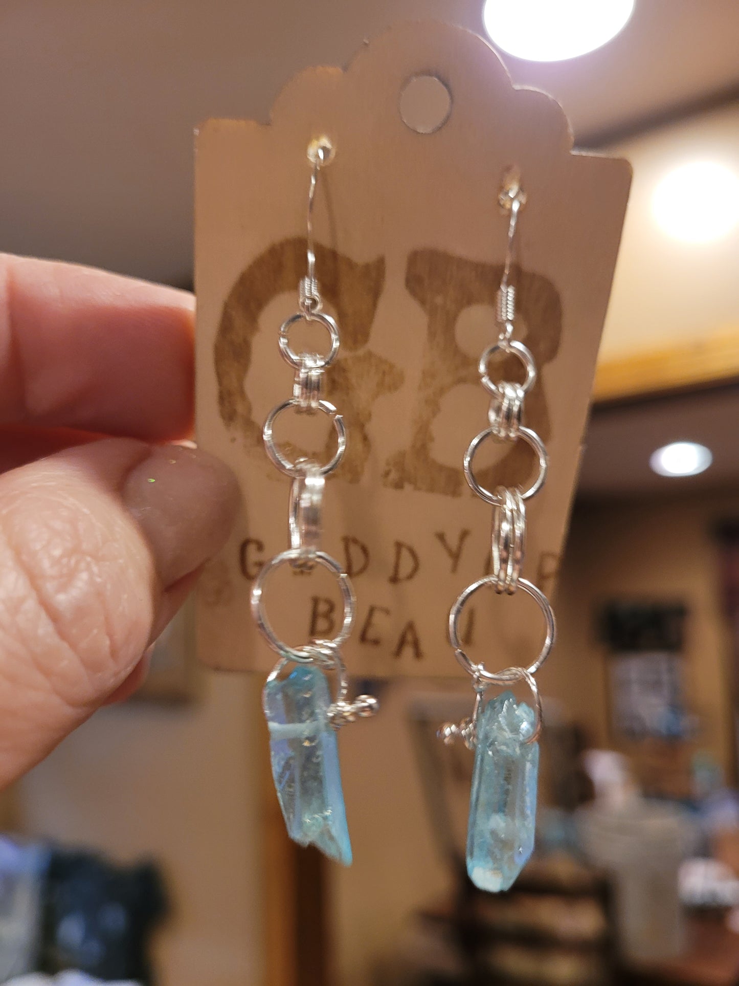 Blue Quartz Dangle Earrings